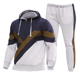 Ropa deportiva para entrenamiento y jogging, chándales de manga larga, dos piezas, jersey con media cremallera, chándal transpirable de lana de algodón - Product Image 6