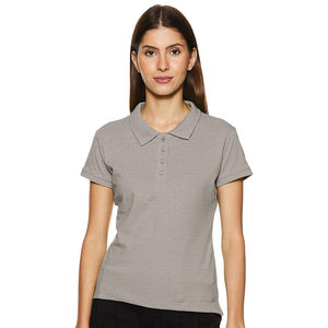 Camiseta ajustada de uniforme deportivo con diseño de logotipo bordado de marca personalizada, camiseta informal transpirable de algodón 100% para mujer, polos - Product Image 1