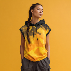 Camiseta sin Mangas Ajustada con Capucha para Mujer, para Gimnasio, Fitness, Yoga, Ejercicio, Top Deportivo, Sudadera con Capucha para Mujer - Product Image 4