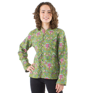 Chaqueta Acolchada con Estampado Floral de Otoño Invierno para Mujer, Informal, Nueva Moda, Transpirable, Elegante, Producto Terminado - Product Image 1