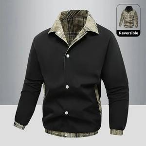Chaqueta de bombardero informal de primavera para hombre, ropa Reversible para hombre, chaquetas sueltas Vintage para exteriores de otoño, abrigos de béisbol de moda con solapa para hombre - Product Image 4