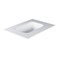 Lavabo rectangulaire en résine mélamine à poser sur comptoir pour projets hôteliers et d'appartements