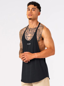 Haute exigence vêtements de sport hommes noir débardeur sans manches gilet de gymnastique athlétique entraînement Fitness vêtements de sport été coton Stringer - Product Image 6