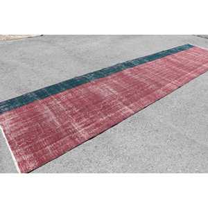 Vintage Turkish <b>Runner</b> Rug 3.9x16.9 ft, <b>Red</b> Wool Rug - Product Image 1