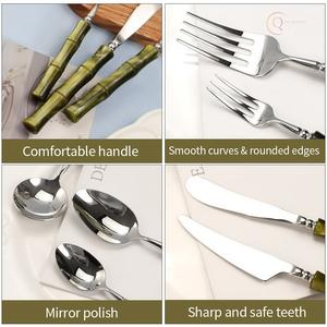 Ensemble de couverts en acier inoxydable au design moderne pour table à manger et utilisation en fête |   Couverts durables pour la maison - Product Image 5