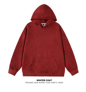 Sudadera con Capucha Unisex, Gruesa, de Felpa, con Bolsillo, Lisa - Product Image 5