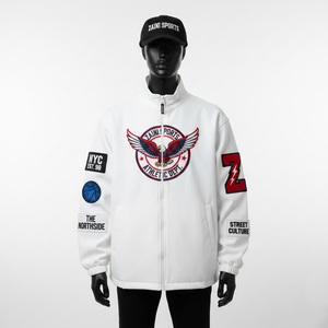 Chaqueta Softshell de Alto Rendimiento Blanca, Cómoda, Cálida, Flexible, Resistente al Viento, con Logotipo Bordado Personalizado, Chaqueta Softshell Elegante para Hombre - Product Image 1