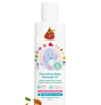 Formule douce de marque privée massage pour bébé huile nourrissante pour le corps 100% naturelle pour l'huile ultra protectrice de la peau