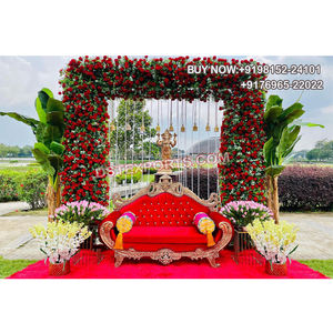 Sofá de boda para exteriores con temática encantadora, sofá nupcial para ceremonia de compromiso al aire libre, sofá de dos plazas de diseño francés para bodas hindúes, Reino Unido - Product Image 1