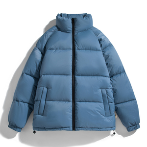 Veste à bulles d'hiver de haute qualité pour hommes taille XL coupe-vent à capuche col montant respirant mince toile enduite impression de logo personnalisé - Product Image 3