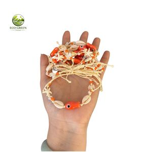 Pulsera Decorativa Hecha a Mano con Conchas Marinas, Pulsera Ajustable con Cordón, Joyería Boho de Playa, Venta Directa de Fábrica al por Mayor - Product Image 1