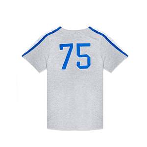 Camiseta de Béisbol para Hombre, Color Gris Jaspeado, Tejido Loopback, para Jóvenes, Transpirable, de Poliéster, con Logotipo Cosido, Talla XL, Estampado Técnico, Liso - Product Image 2