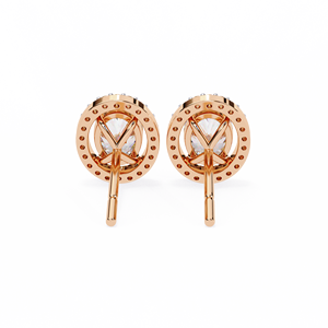 Retro forma ovalada Labgrown diamante CVD Stud pendientes oro amarillo IGI certificado estilo romántico para mujeres compromiso de boda - Product Image 3