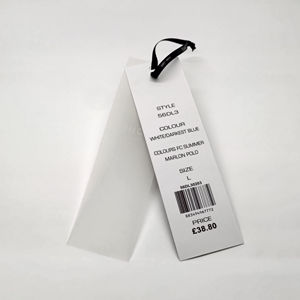 Étiquette de balançoire transparente transparente papier à beurre Logo en relief étiquette volante sérigraphie code à barres vêtement prix billet pour vêtements de mode - Product Image 4