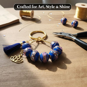 Perles en verre bleu de 16 mm pour la fabrication de bijoux et la décoration, perles en vrac dans une boîte, forme irrégulière - Product Image 3