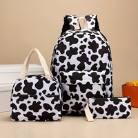 Sac à dos scolaire 3 pièces en tissu Oxford imperméable avec compartiments superposés, ergonomique, confortable, à bandoulière réglable et trousse à crayons