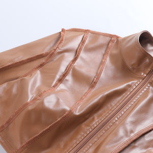 Trendy <b>Real</b> Sheepskin <b>Leather</b> <b>Jacket</b> <b>for</b> <b>Women</b> Slim Fit Moto Style OEM Zipper Outerwear Custom Logo Available - Product Image 5