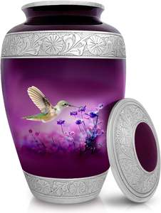 Urne de crémation classique pour colibri rose Grande urne funéraire en aluminium en métal de style américain Fournitures de vente en gros - Product Image 2