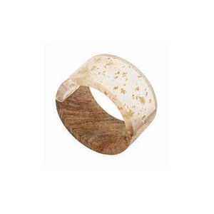 Wooden & White <b>Resin</b> With Gold Crystal Round Luxury Napkin <b>Ring</b> Wedding Dinner Table Setting Decor Luxury Napkin <b>Ring</b> - Product Image 1