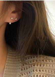 Wholesale 18k Solid Gold Interlock Solid Gold <b>Earrings</b> With Natural <b>Diamond</b> <b>Dangle</b> <b>Earrings</b> for Women OEM ODM - Product Image 4