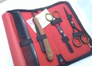 Ciseaux de barbier et de dégradage professionnels de haute qualité, prix le plus bas, ensemble de ciseaux de coupe et de dégradage en acier inoxydable avec rasoir - Product Image 3