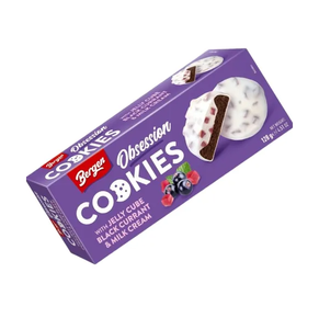 Bergen Cookies Jelly Cube Cassis Noir et Crème de Lait 18x128g par 100g 3,8g de Protéines 0,5g de Sel pour un Profil Nutritionnel Équilibré - Product Image 2