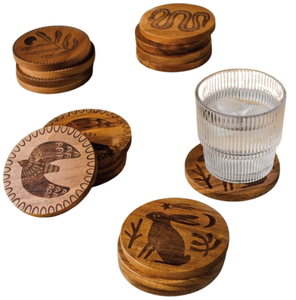 Contemporary Eco-Friendly Customized Creative Walnut <b>Wooden</b> Round Multi-Size Coasters for Restaurant Drink Cups Hot Pads <b>Trivets</b> - Product Image 1