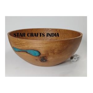Latest Design <b>Wooden</b> Rounded Serving <b>Bowl</b> Fruit <b>Bowl</b> <b>Large</b> Size Eco Friendly Printed <b>Wooden</b> & Resin Glossy <b>Bowl</b> for Home - Product Image 5