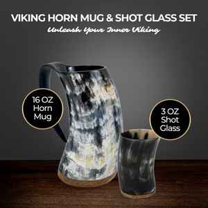 Taza rústica de cuerno natural hecha a mano, taza ecológica, taza elegante duradera, perfecta para café, té, whisky, Cocina, Bar - Product Image 2