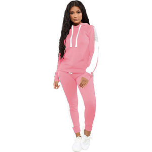 ชุดวอร์ม2ชิ้นสำหรับผู้หญิงเซ็ตเสื้อมีฮู้ดและกางเกงแบบสวมหัวชุดเล่นกีฬาชุดวอร์มสำหรับผู้หญิง - Product Image 4