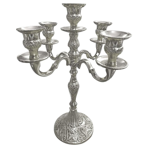 Superior Quality Metal <b>Silver</b> Candelabra With 5 Arms Christmas Decor <b>Candle</b> <b>Holder</b> Vintage Design <b>Candle</b> <b>Holder</b> For Hot Sale - Product Image 4