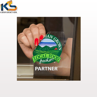Autocollant statique transparent réutilisable en PVC pour vitrine, imperméable, écologique, personnalisable pour entreprises/luxe, format sur mesure, impression CMJN 4 couleurs, logo pour pare-brise