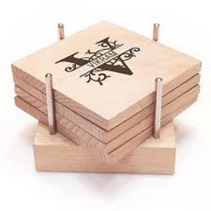 Enamel Print Handmade Modern Round Wood Tea Coffee Wine Glass Mats <b>Pads</b> High Quality Homeware Tableware Dinnerware Coaster - Product Image 5