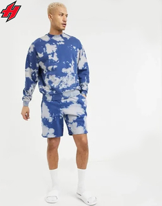 Ensemble de survêtement unisexe à prix de gros, couleur contrastée, personnalisé, automne, pull à capuche tie-dye, short de survêtement, nouveau design 2025, ensemble de jogging - Product Image 1