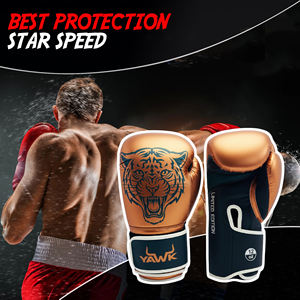 Prix de gros Gants de boxe en cuir respirants imperméables Logo personnalisé Durable Léger Rembourré Gants de Muay Thai pour adultes - Product Image 2