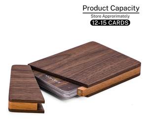 Porte-cartes compact en bois pour cartes bancaires et de crédit, étui à cartes en bois naturel écologique - Product Image 1