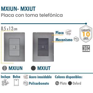 RJ11-Wandanschluss, MXIUN-002, 2 Stück, Telefonbuchse, RJ11 CAT3, Silber, Edelstahl/PC. - Product Image 2