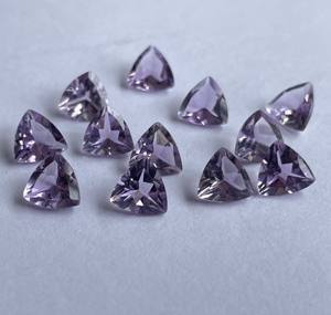 Améthyste rose naturelle Trillion Cut Facettes 5mm Qualité supérieure-Pierre précieuse améthyste rose Trillion Top Quality Loose Gemstone - Product Image 3
