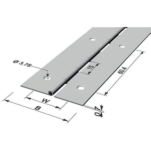 Bisagra de varilla de hierro niquelada de 32 mm, ancho de bisagra abierto de 0,7 mm, grosor de 1800 mm, paquete de 10 unidades PG - Product Image 3