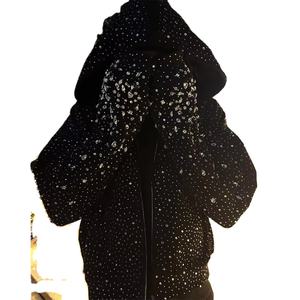 Sudadera con Capucha Personalizada de Invierno, Lisa, con Pedrería, Unisex, Brillante, con Cierre, Estilo Hip Hop, Ropa Deportiva - Product Image 5