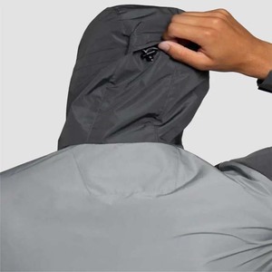 Chaquetas de lluvia cortavientos de lona impermeables de 450g para hombre, ropa deportiva de retales a la moda para exteriores, ropa a prueba de viento con cuello levantado - Product Image 5