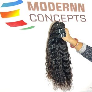 Extensiones de cabello humano vietnamita alineadas con cutícula, mechones ondulados de color negro natural sin procesar, sin procesar, 100% - Product Image 4