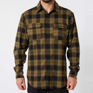 Camisas de franela personalizadas de secado rápido transpirables de tela cómoda de algodón 100% al por mayor para hombres con diseño informal de manga larga - Product Image 3