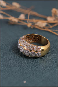 แหวนเพชรมอยส์ซอไนต์สำหรับทุกเพศเครื่องประดับแฟชั่นแหวนชุบทอง18K ทำจากเพชรเทียม - Product Image 5