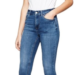 Pantalones vaqueros ajustados para mujer, pantalones vaqueros ajustados de cintura alta azules, pantalones vaqueros elásticos, Pantalones de mujer, pantalones vaqueros ajustados elásticos informales - Product Image 3