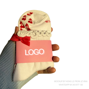 Wholesale BCSI Crew Pilates <b>Socks</b> with Cherry & Bow Design Custom Logo & Packaging Anti-Slip Ruffle Grip for Gym, Yoga & Barre - Product Image 5