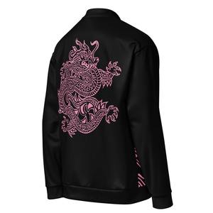 Ventas calientes 2025 Premium Stylish Flight Classic Bomber Jacket Color negro con estampado de dragón Cuello acanalado Dobladillo y puño de manga - Product Image 6
