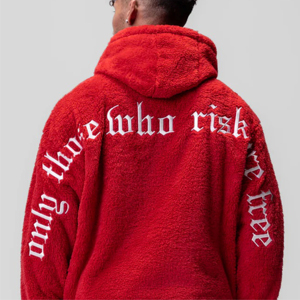 <b>Men's</b> Thick <b>Sherpa</b> Lined Pullover Korean Cotton Winter Warm Fleece Sweatshirt with Embroidered Design Athletic Workouts <b>Hoodie</b> - Product Image 5