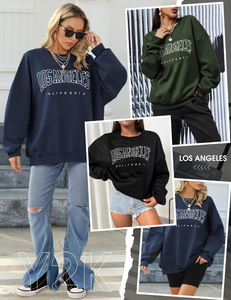 Pulls en molleton pour femmes de haute qualité, personnalisés, en coton tissé et polyester, broderie personnalisée sur le devant, motif uni, décontracté - Product Image 6