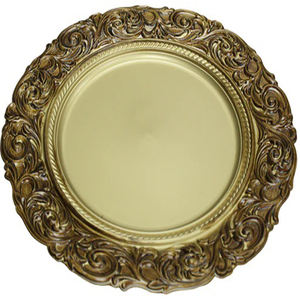 Assiettes de Service pour napperon, assiettes de dîner en cuivre martelé, assiette de chargeur ronde écologique - Product Image 1